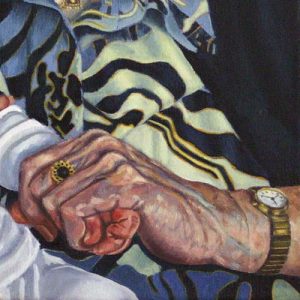 Portret 'Baby op schoot' door Hanny de Beer