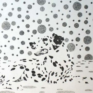 Dalmatiër stippen pen op papier door Hanny de Beer